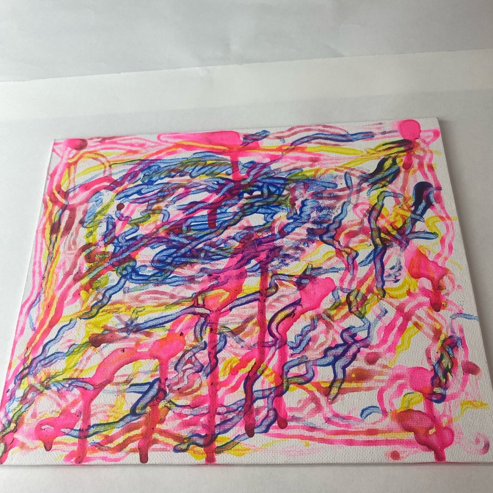 Splattered and Drippy Canvas Painting